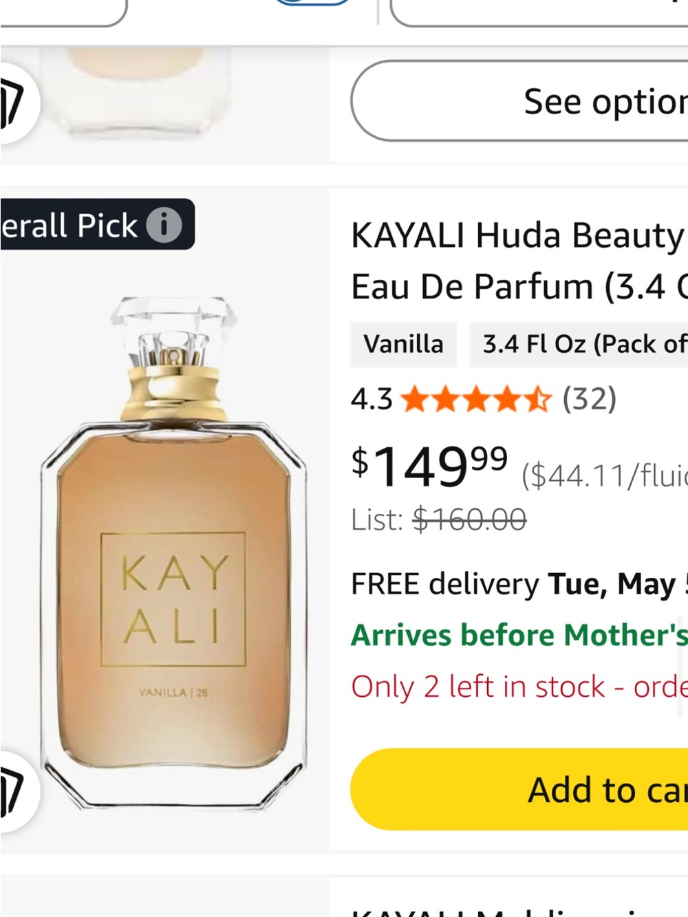 KAYALI Vanilla 28 Eau De Parfum - Vanilla Scent
